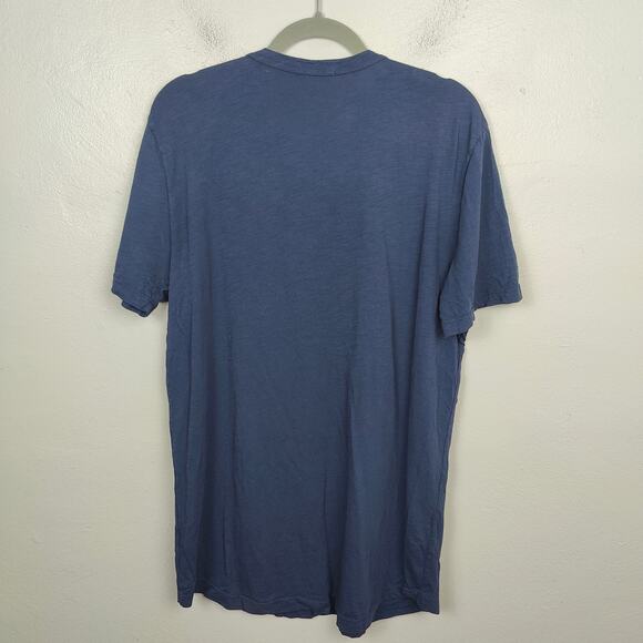 Buck Mason T-Shirt Mens XL Navy Blue Short Sleeve Crewneck Made in LA FLAWED - Picture 4 of 8